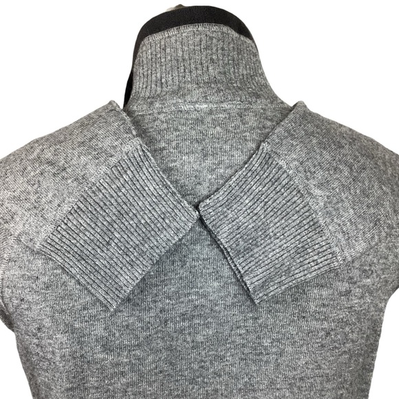 North Face Mens Pullover Sweater Half Zip Wool Blend Gray Medium - Picture 5 of 14